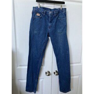 Vintage Boulet Jeans Mens 34x35 Western Cowboy Blue Denim Tapered Leg